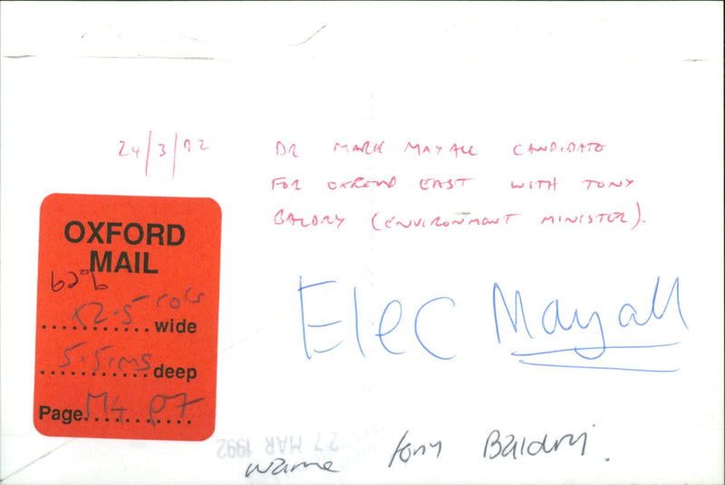 Tony Baldry and Dr. Mark Mayall - Vintage Photograph