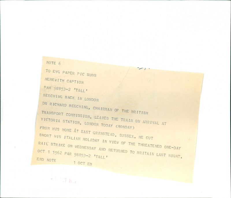 Dr. Richard Beeching - Vintage Photograph