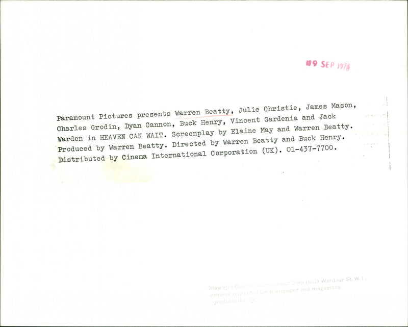 Warren Beatty - Vintage Photograph