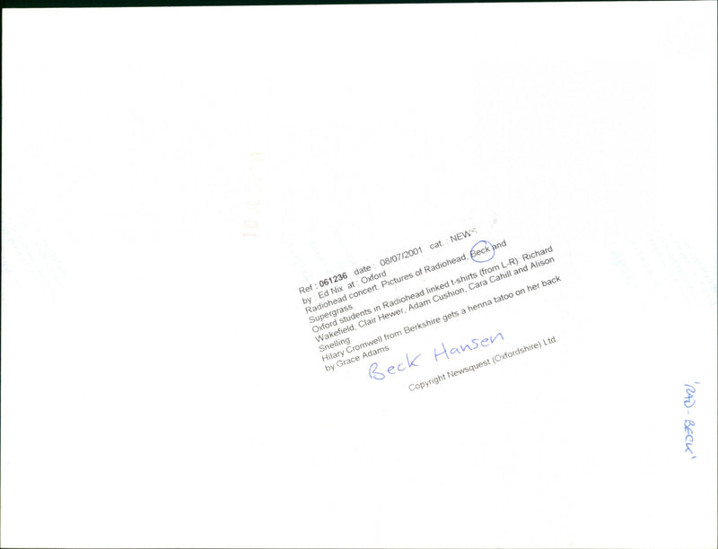 Beck Hansen - Vintage Photograph