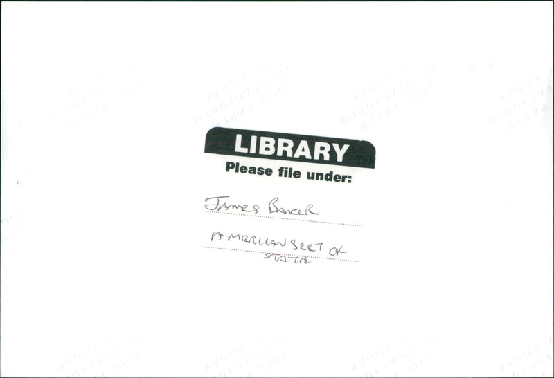 James Baker - Vintage Photograph