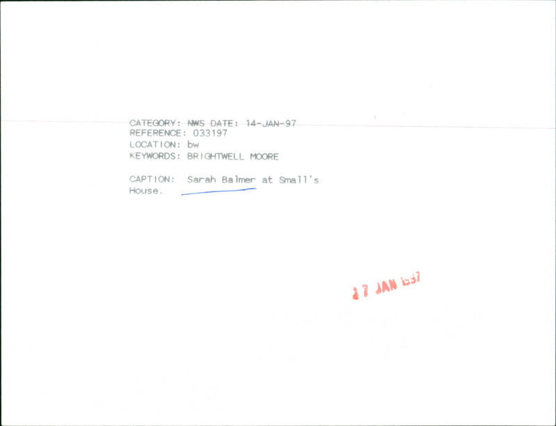 Sarah Balmer - Vintage Photograph