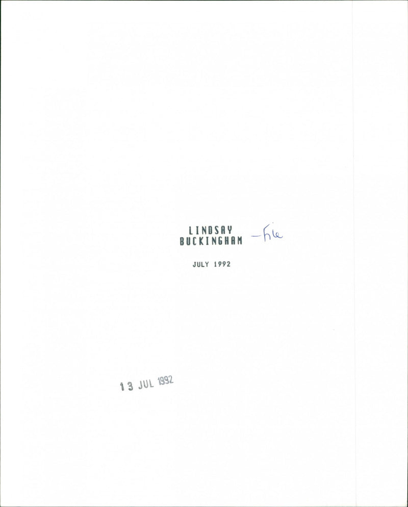 Lindsey Buckingham - Vintage Photograph