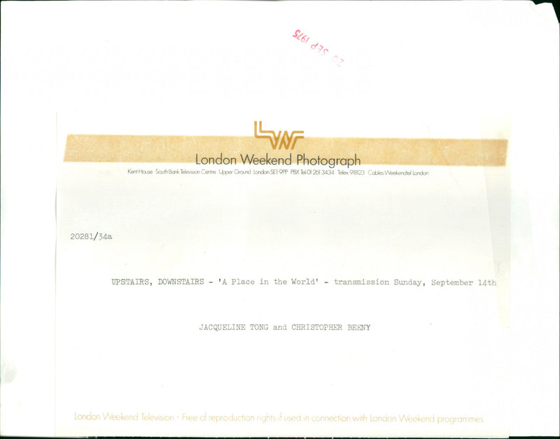 Christopher Beeny in Upstairs, Downstairs - Vintage Photograph