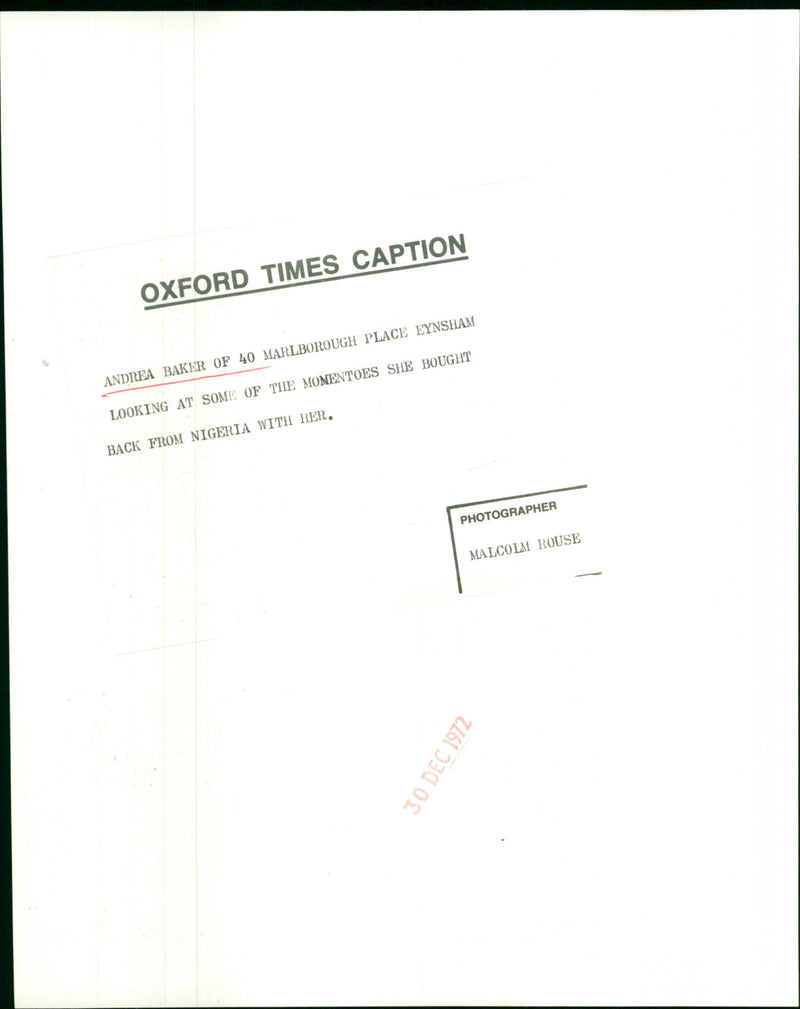 Andrea Baker - Vintage Photograph