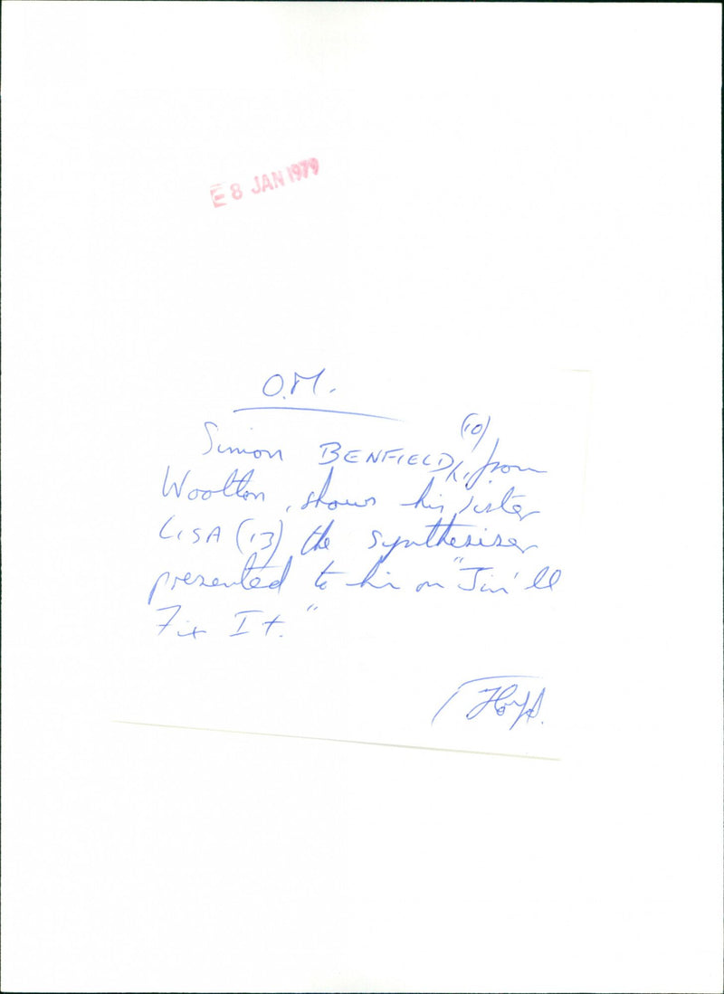 Simon Benfield - Vintage Photograph