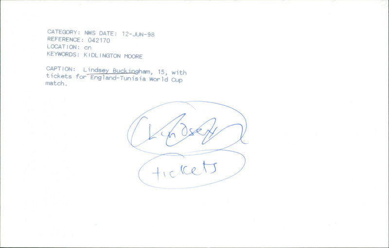 Lindsey Buckingham - Vintage Photograph