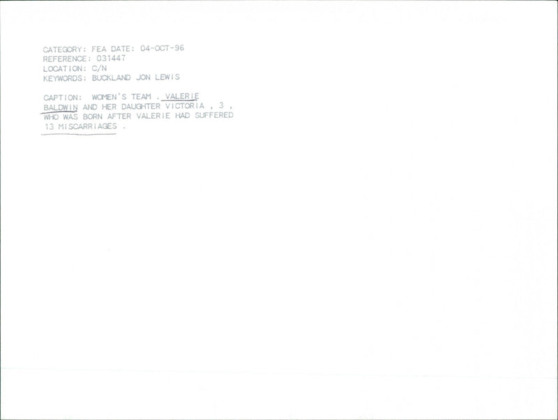 Valerie Baldwin - Vintage Photograph