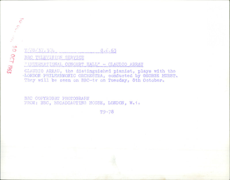 Claudio Arrau - Vintage Photograph