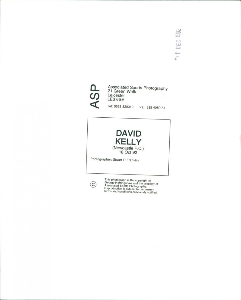 David Kelly - Vintage Photograph