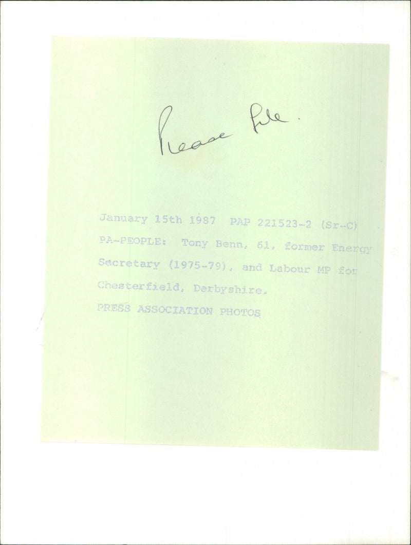 Tony Benn - Vintage Photograph