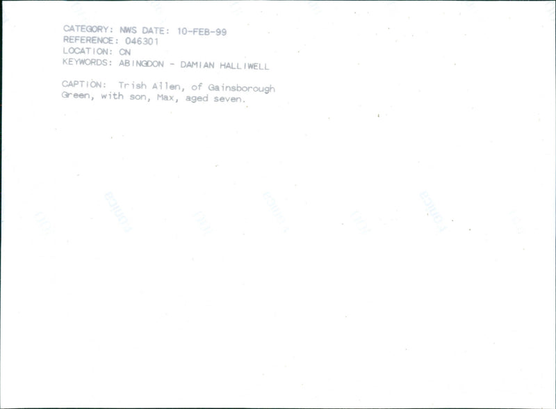 Trish Allen with son Max - Vintage Photograph