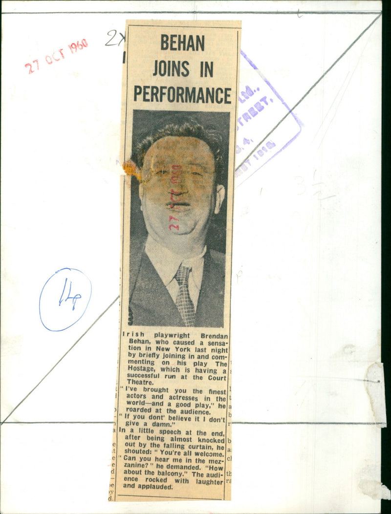 Brendan Behan - Vintage Photograph