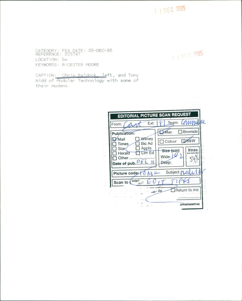 Chris Baldock - Vintage Photograph