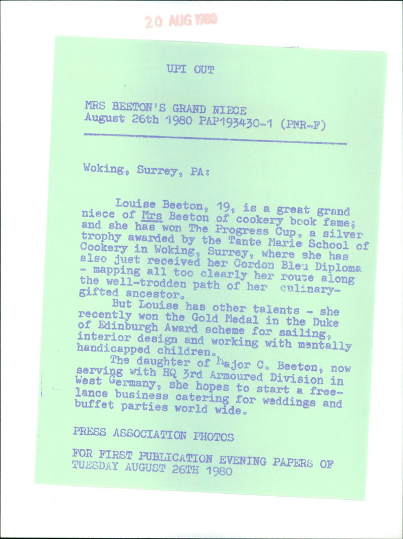 Louise Beeton - Vintage Photograph