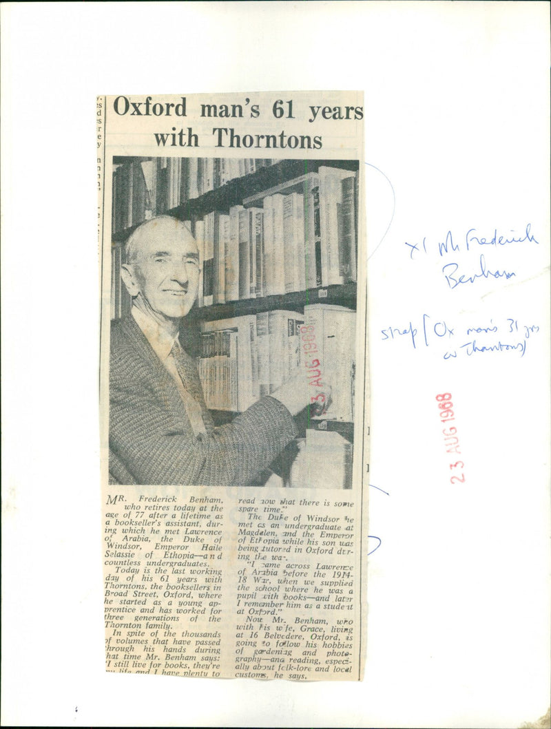 Frederick Benham - Vintage Photograph