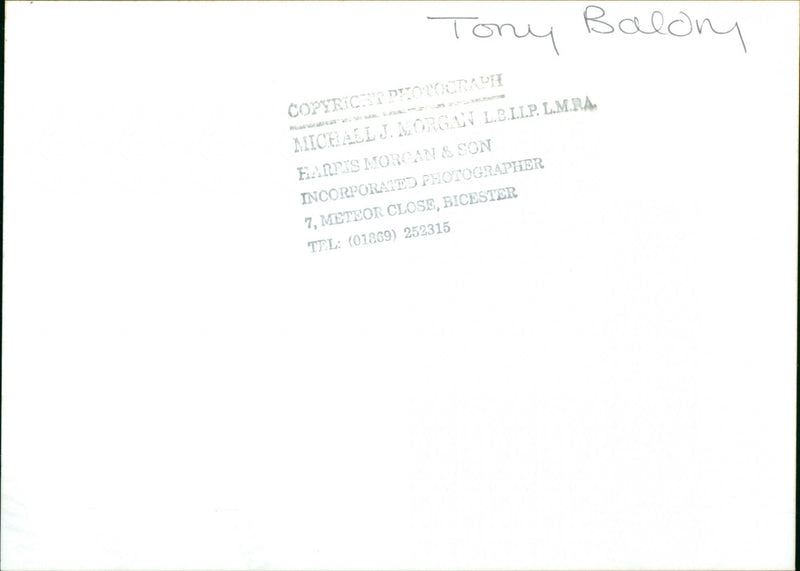 Tony Baldry MP - Vintage Photograph