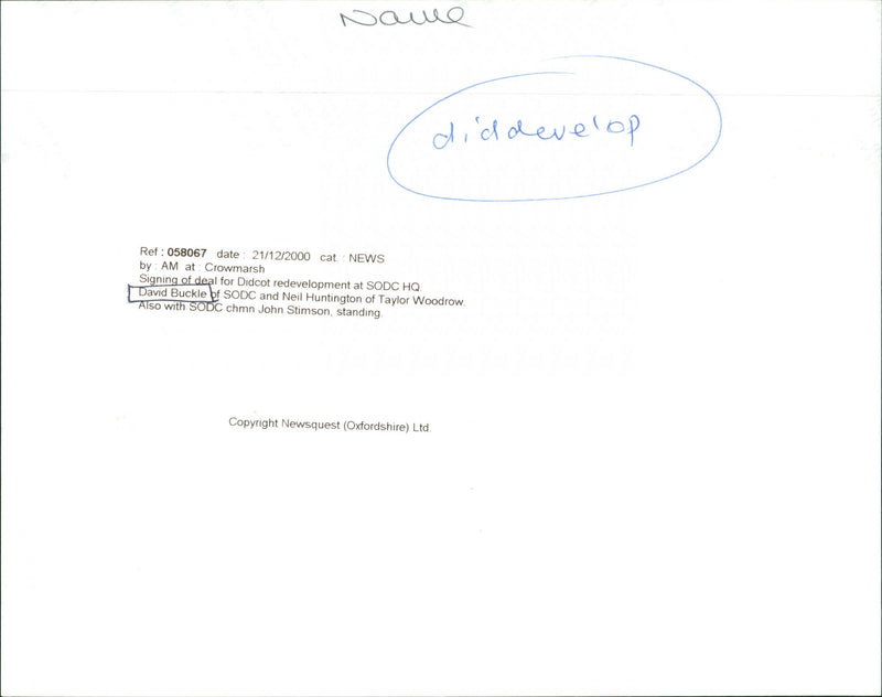 David Buckle - Vintage Photograph