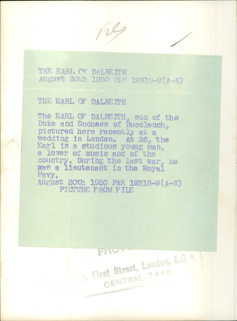 The Earl of Dalkeith - Vintage Photograph