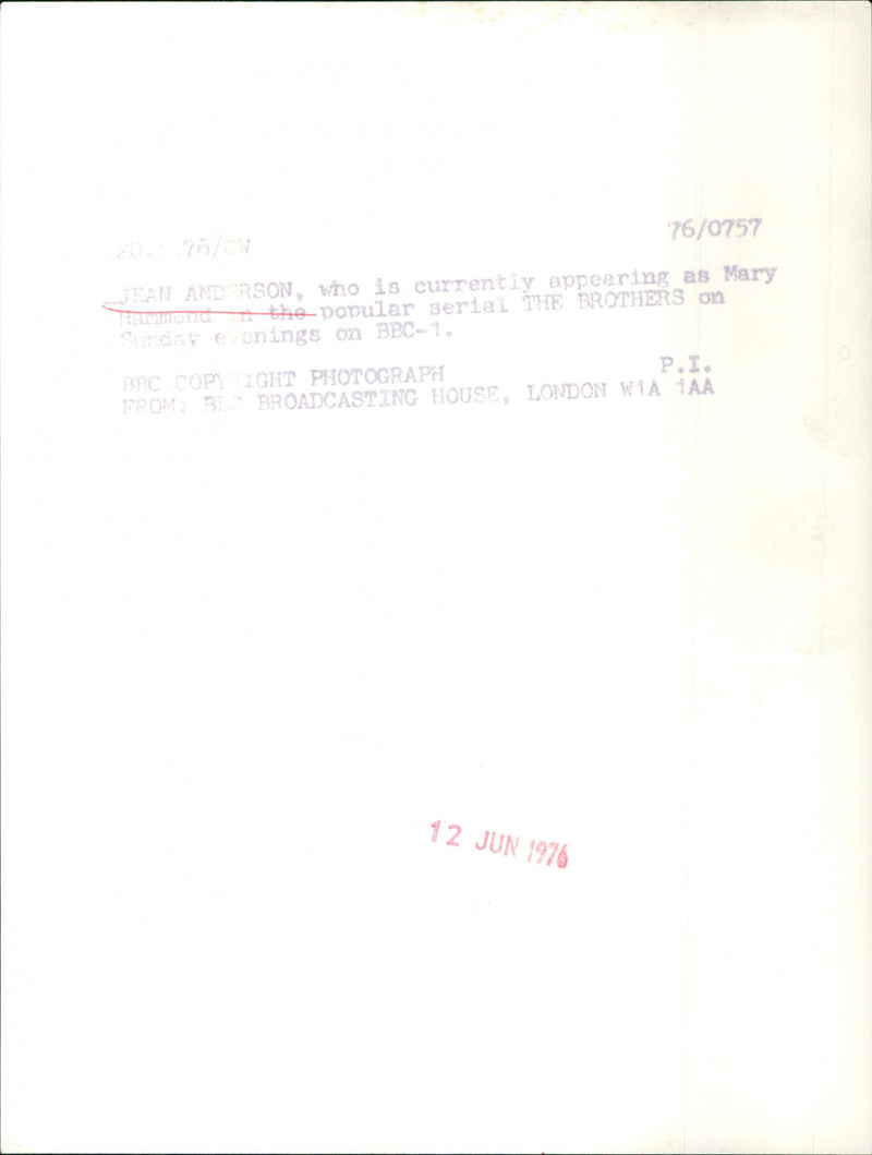 Jean Anderson - Vintage Photograph