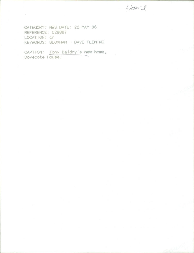 Tony Baldry MP - Vintage Photograph