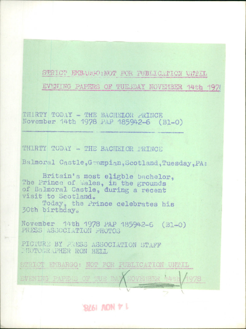 Prince of Wales - Vintage Photograph