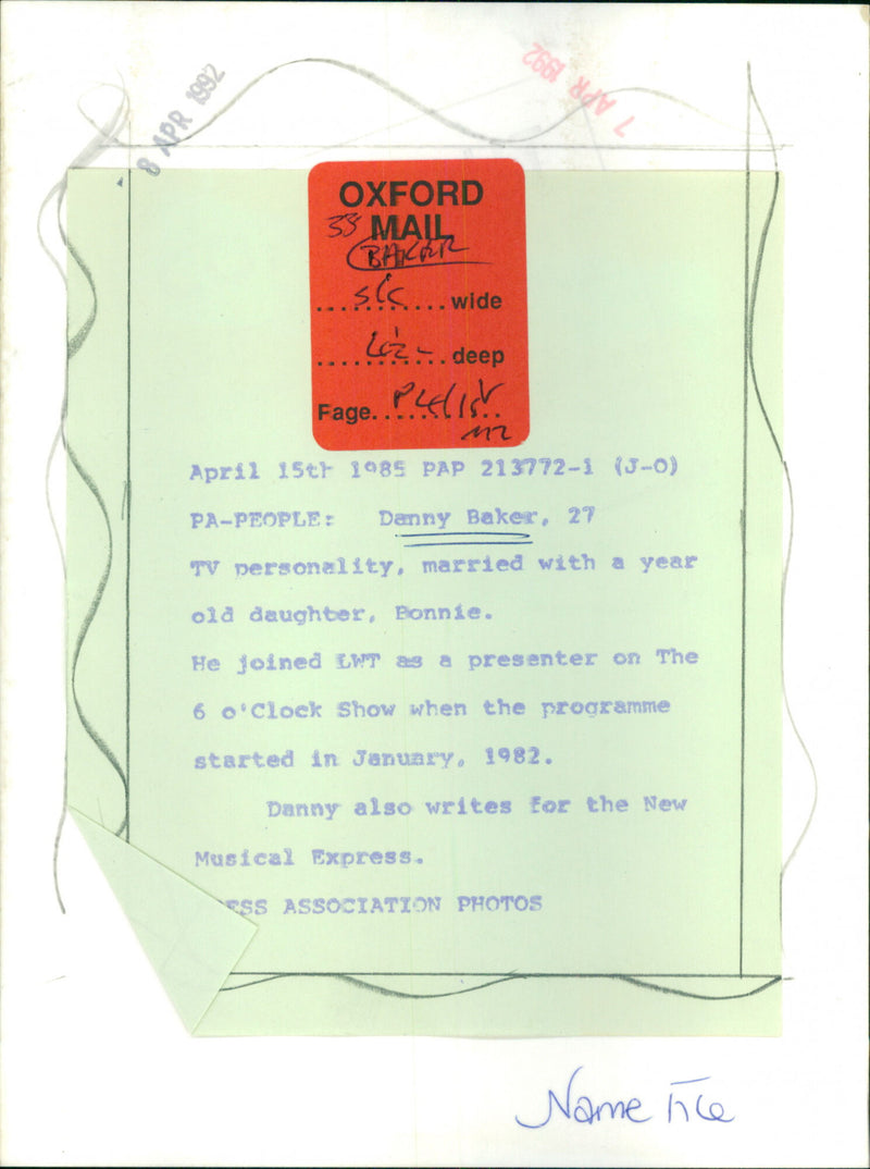 Danny Baker - Vintage Photograph