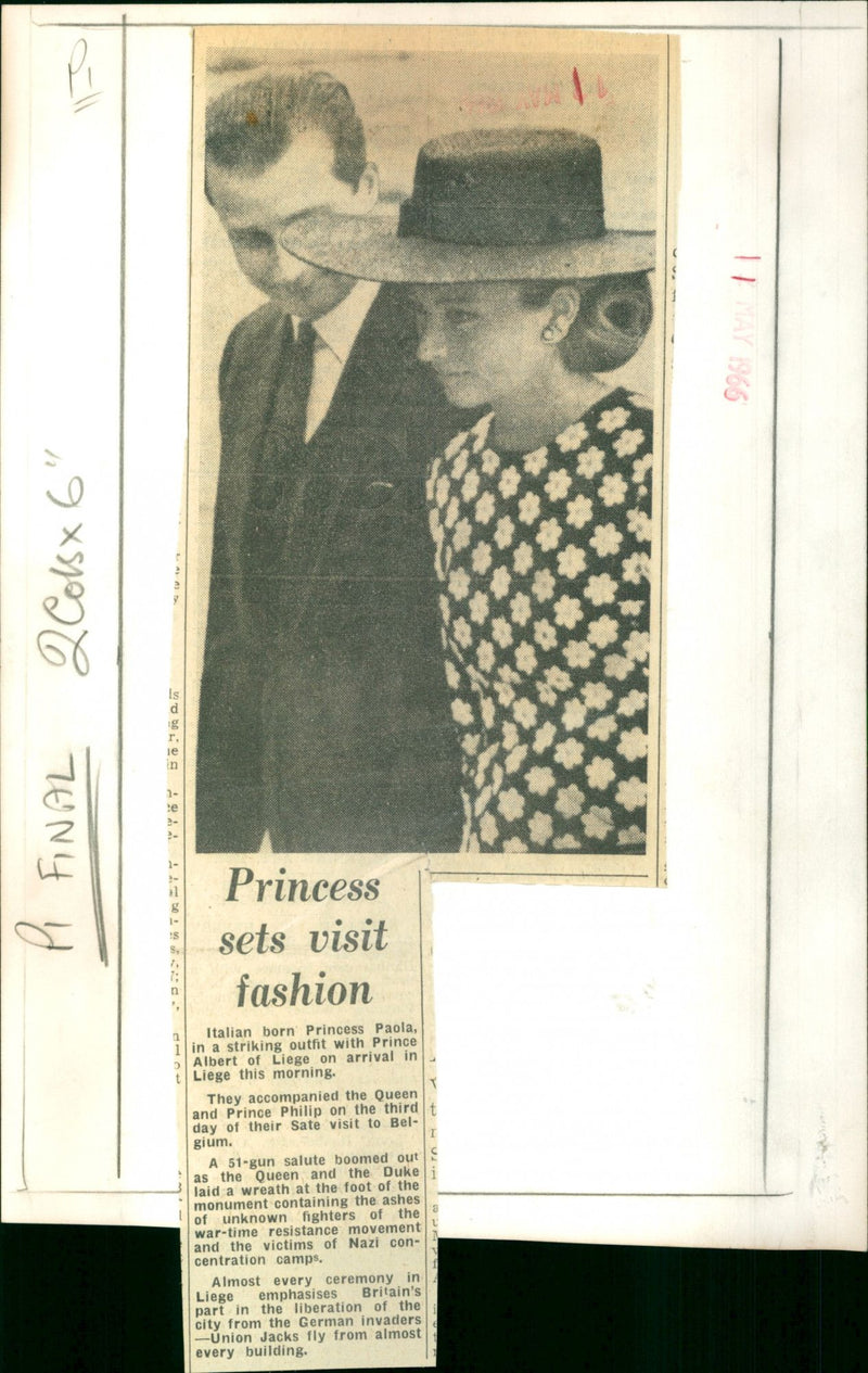 Princess Paola with Prince Albert of Liege - Vintage Photograph