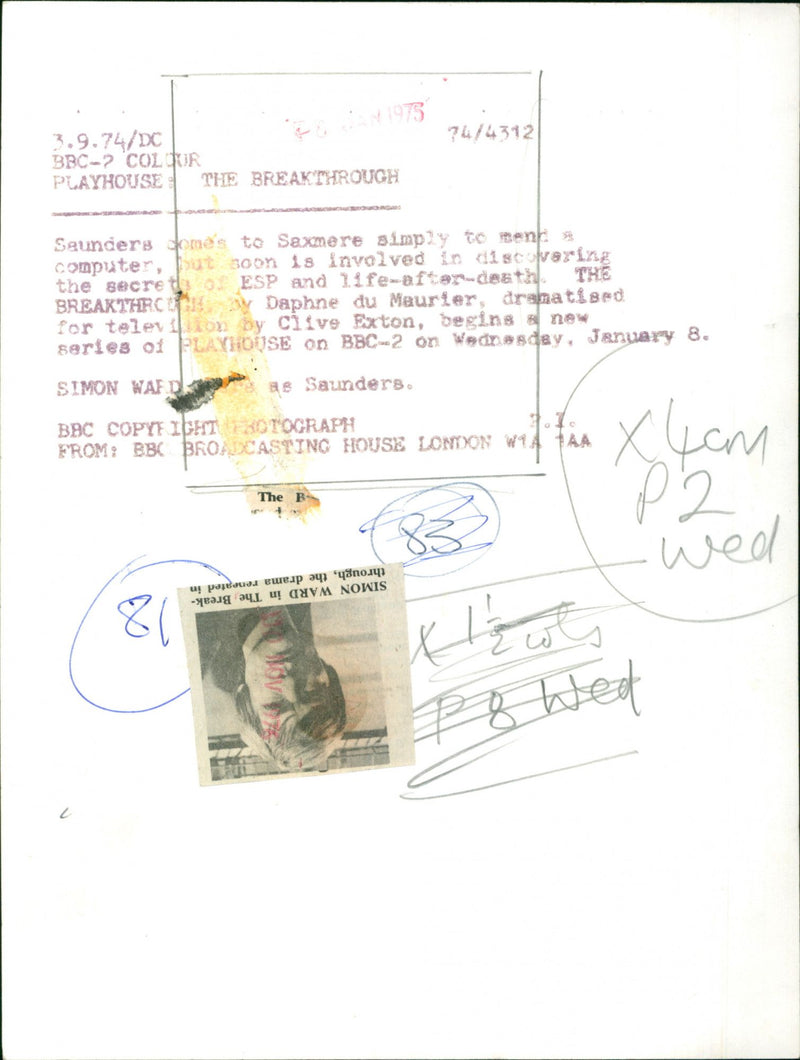 Simon Ward in The Breakthrough - Vintage Photograph