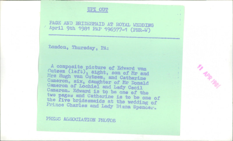 Edward van Cutsem and Catherine Cameron - Vintage Photograph