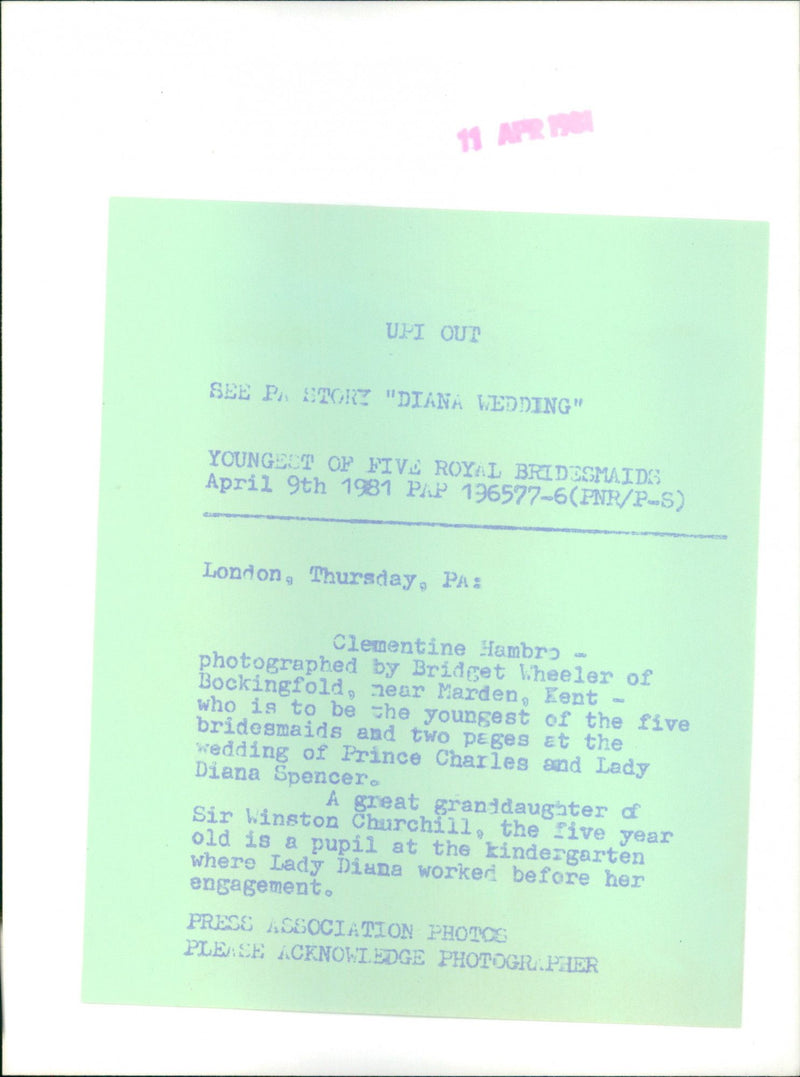 Clementine Hambro - Vintage Photograph