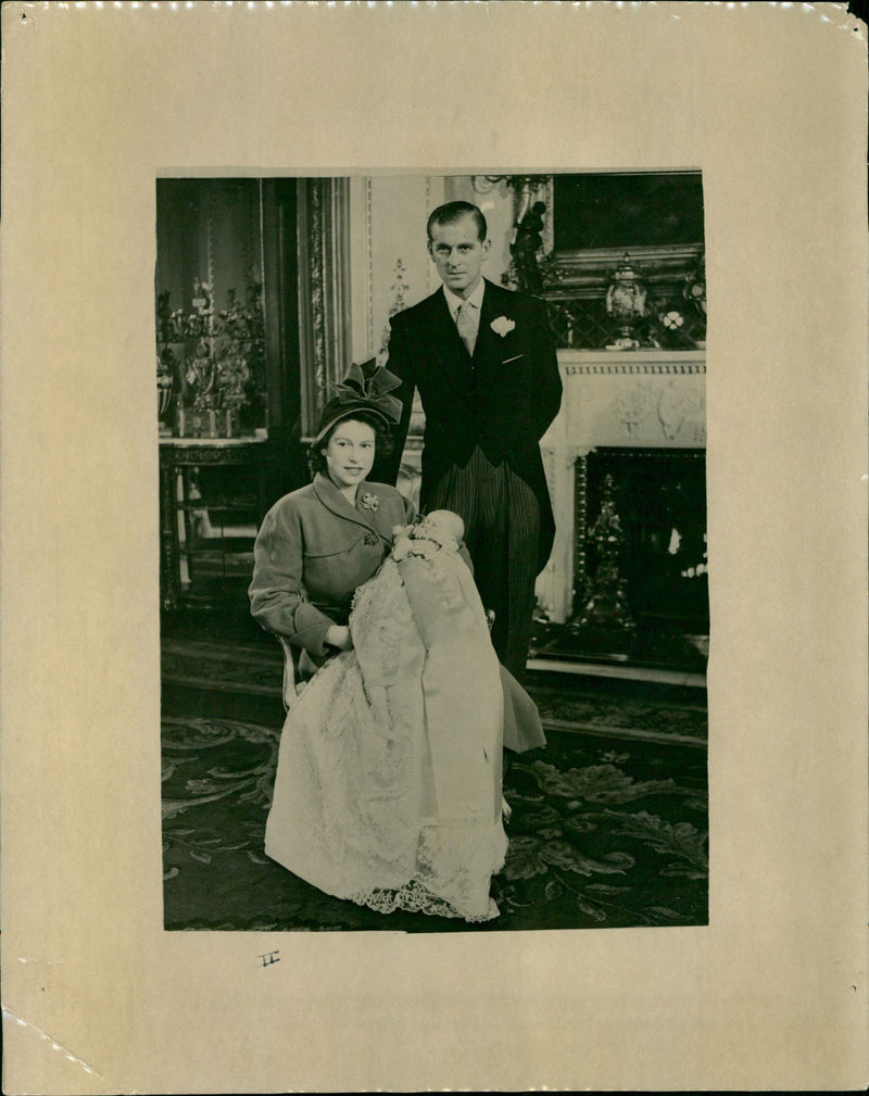 Prince Charles and his Parents - Vintage Photograph