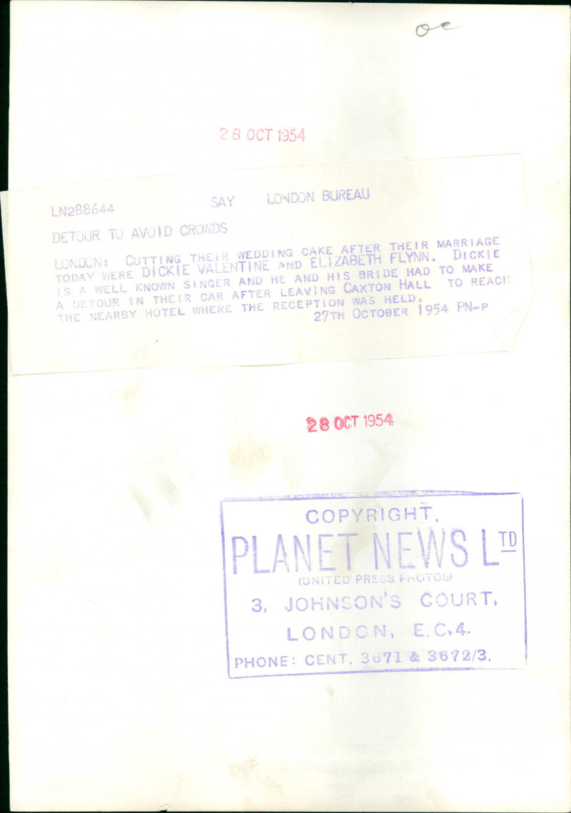 Dickie Valentine and Elizabeth Flynn - Vintage Photograph