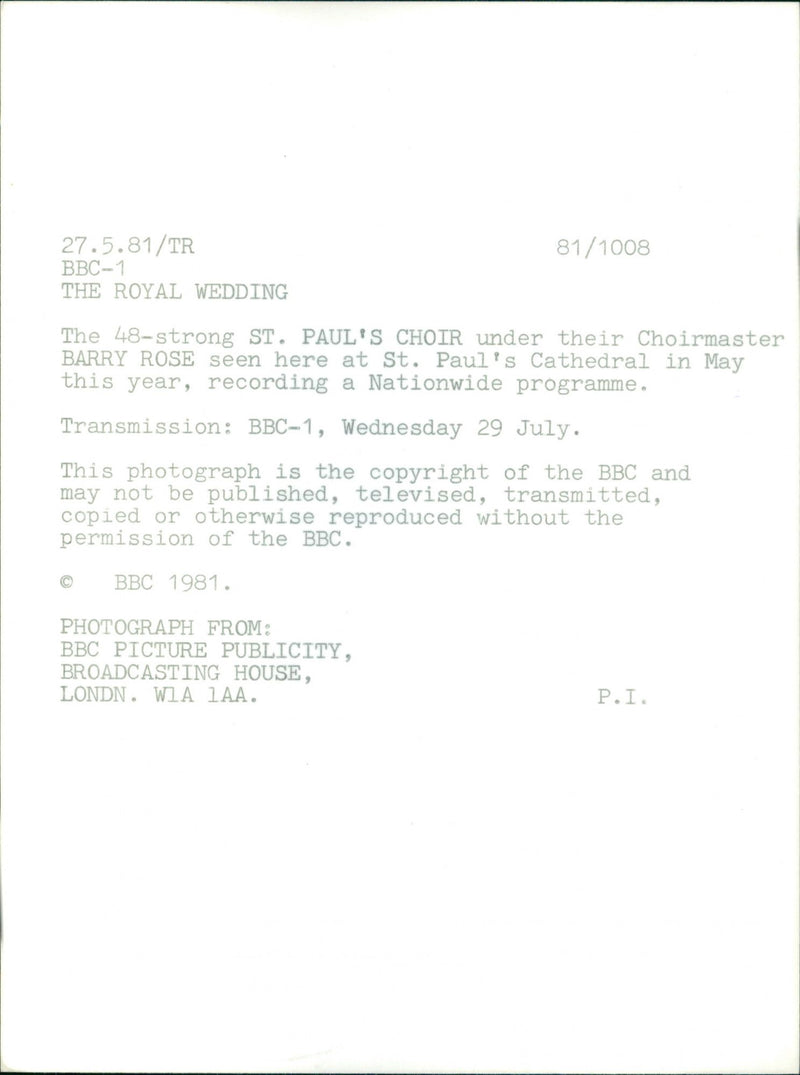 St. Paul's Choir - Vintage Photograph