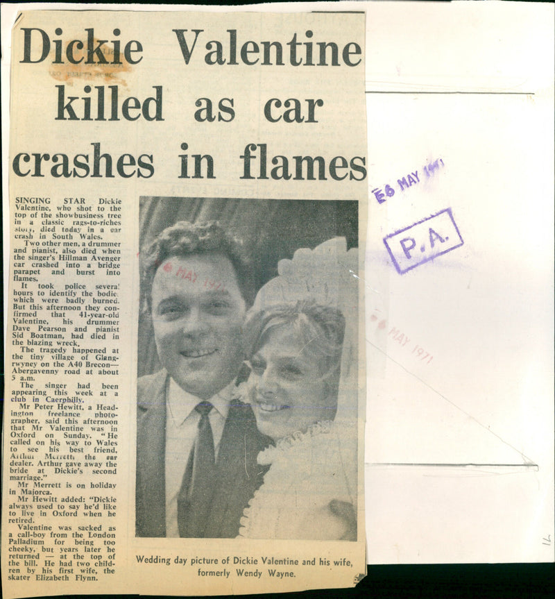 Dickie Valentine and Bride, Wendy Wayne - Vintage Photograph