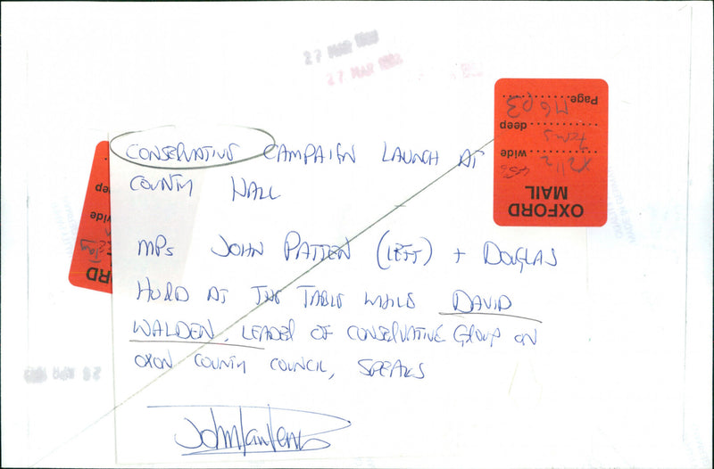 David Walden during the Conservative Campaign - Vintage Photograph