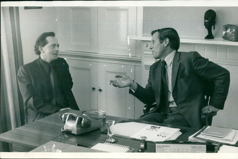 Brian Walden Talks to Mr. Buckle - Vintage Photograph