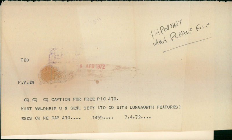 Kurt Waldheim - Vintage Photograph