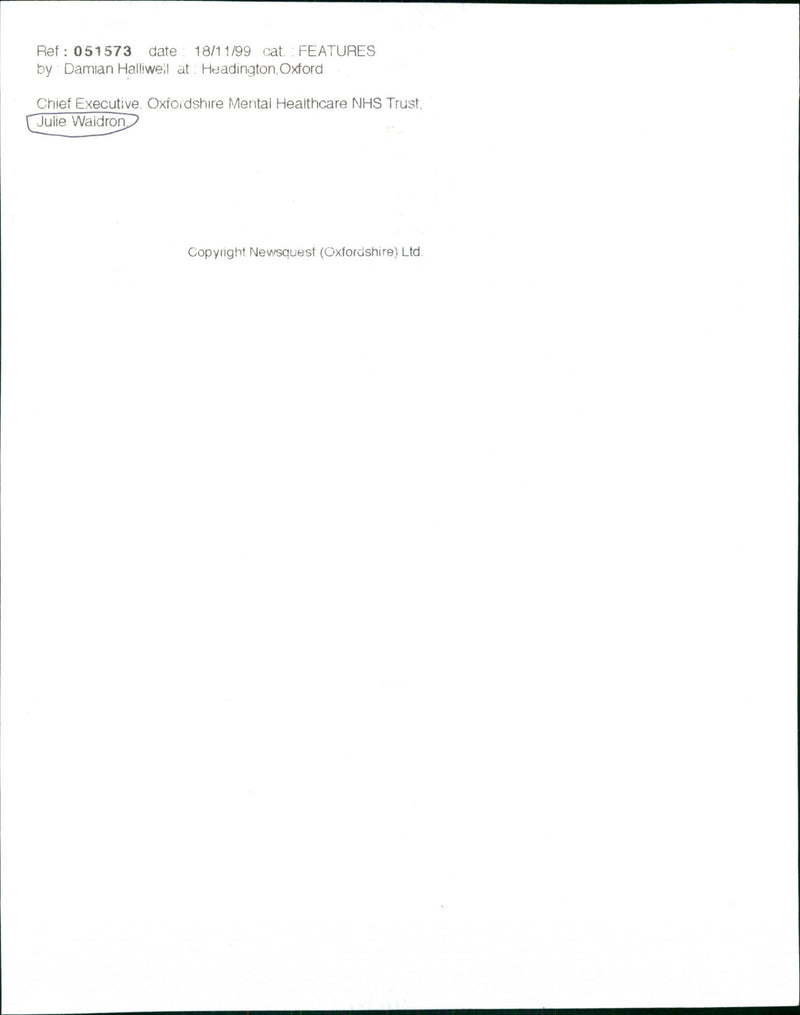 Julie Waldron - Vintage Photograph