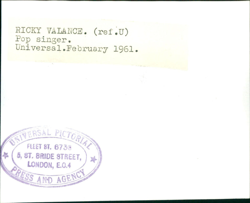 Ricky Valance - Vintage Photograph