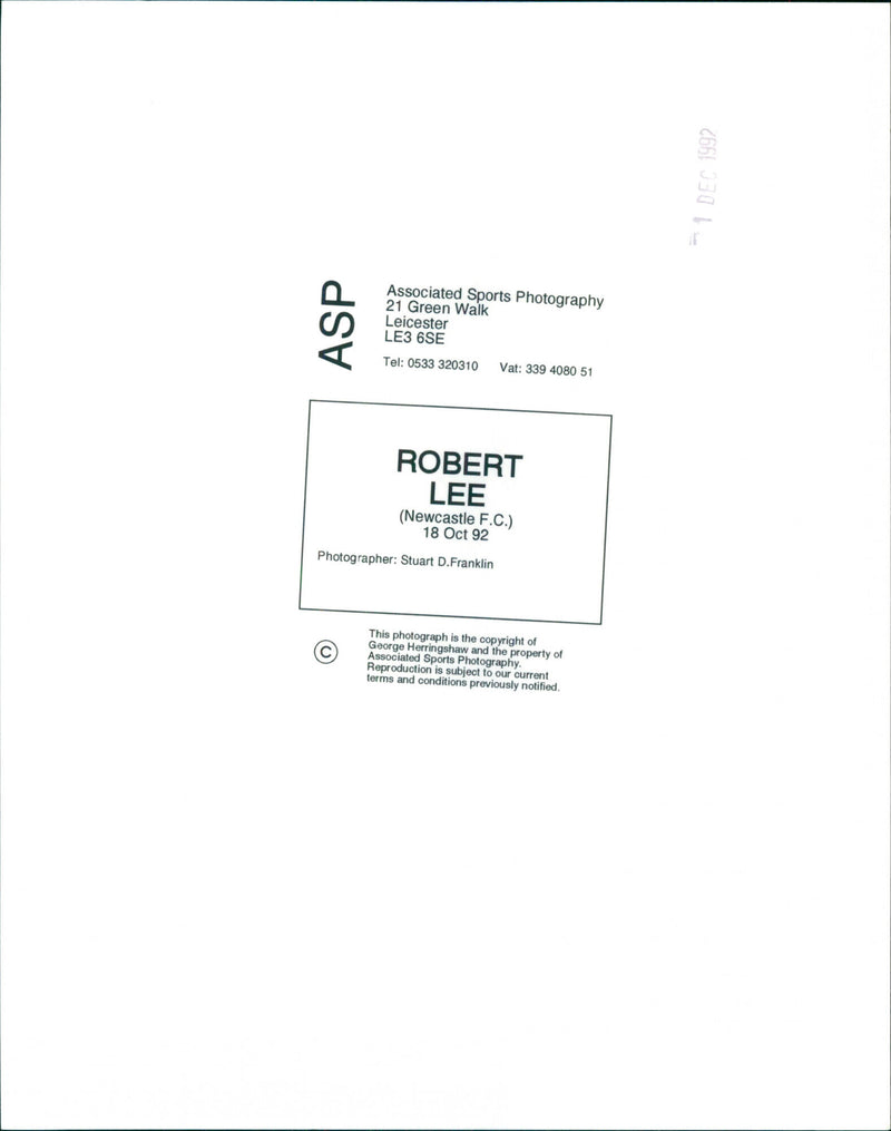 Robert Lee - Vintage Photograph