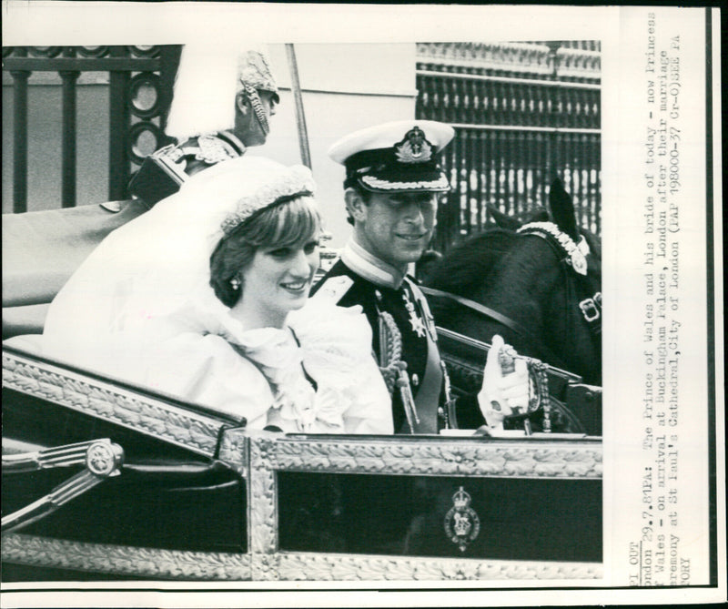 Prince of Wales and his bride - Vintage Photograph