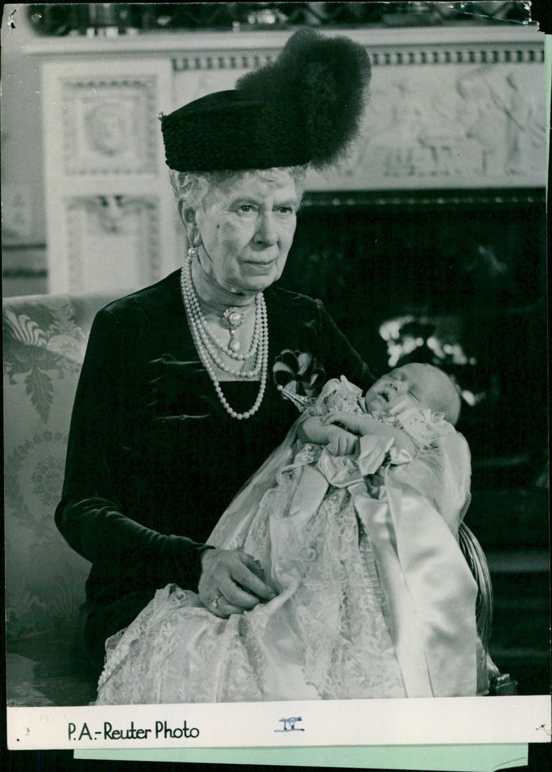 Mary of Teck holds Prince Charles - Vintage Photograph