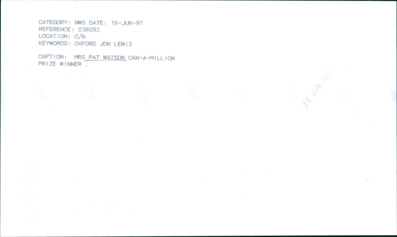 Pat Watson - Vintage Photograph