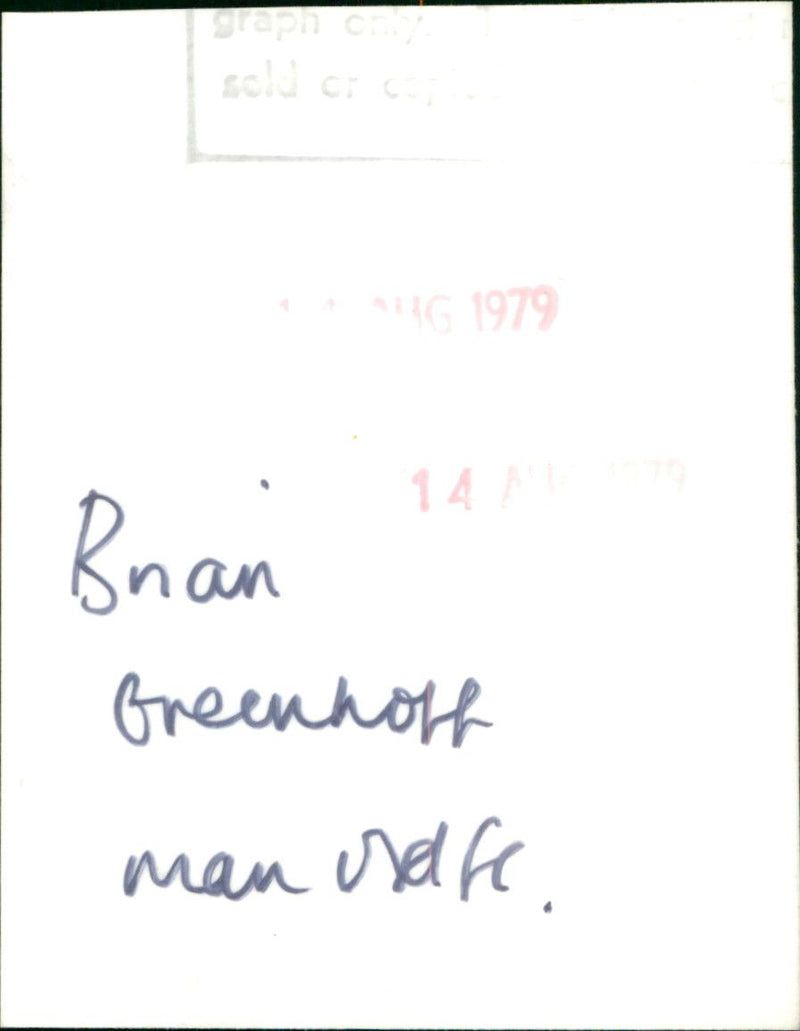 Brian Greenhoff - Vintage Photograph