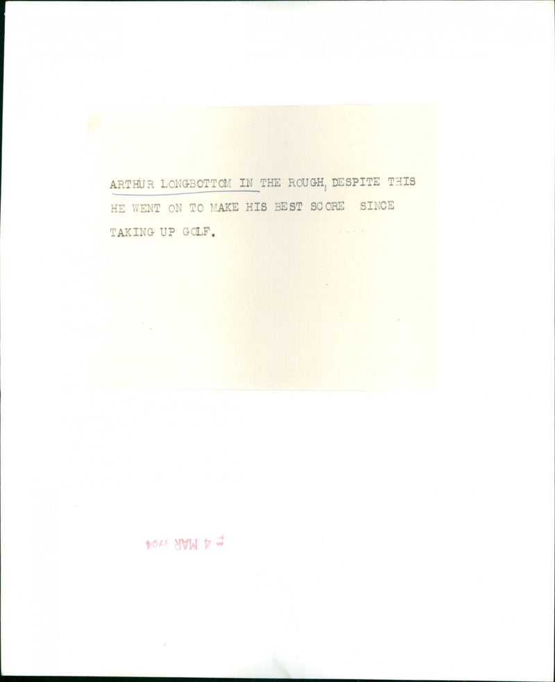 Arthur Longbottom - Vintage Photograph