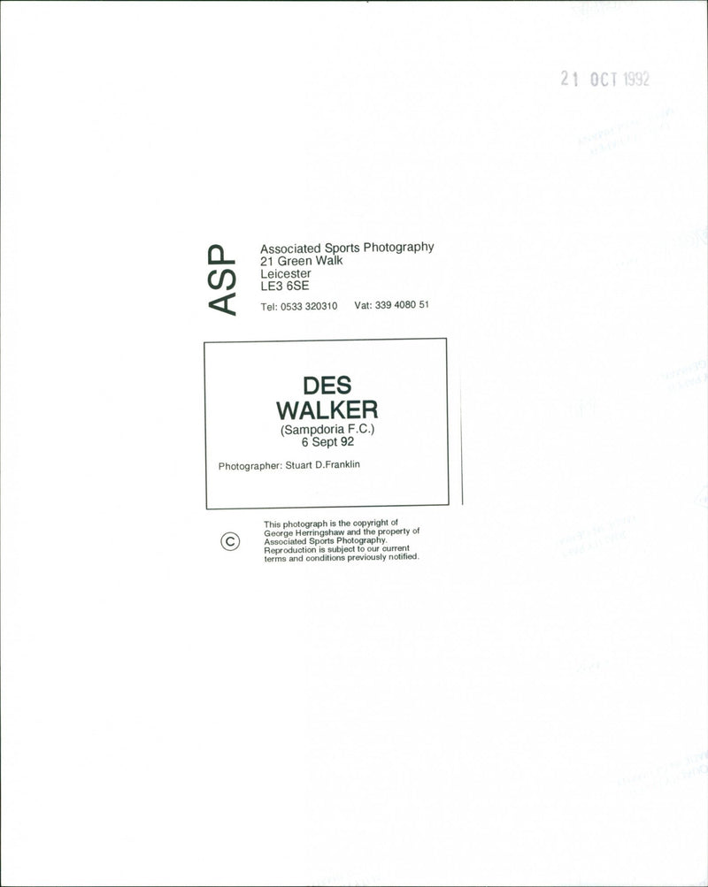 Des Walker - Vintage Photograph