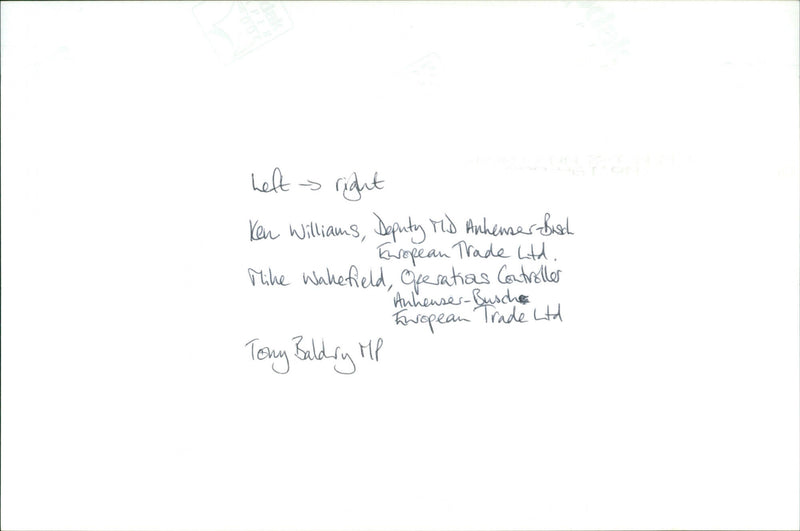 Tony Baldry MP - Vintage Photograph