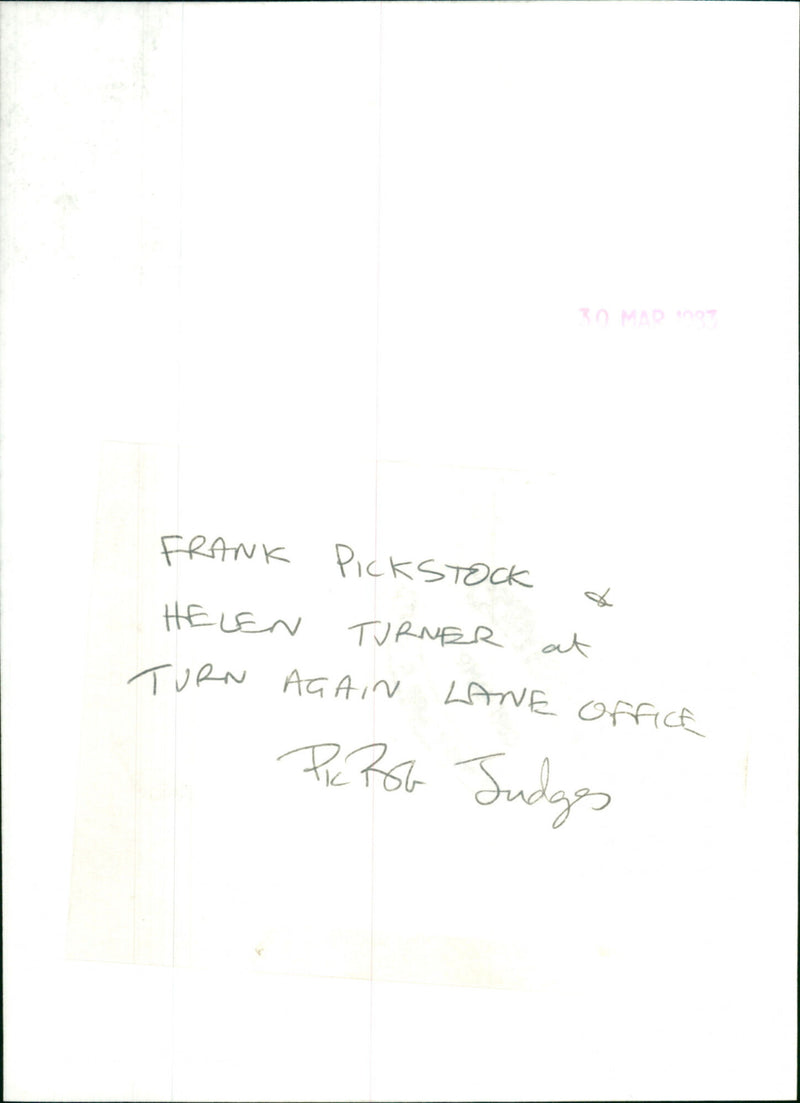 Frank Pickstock, Helen Turner - Vintage Photograph