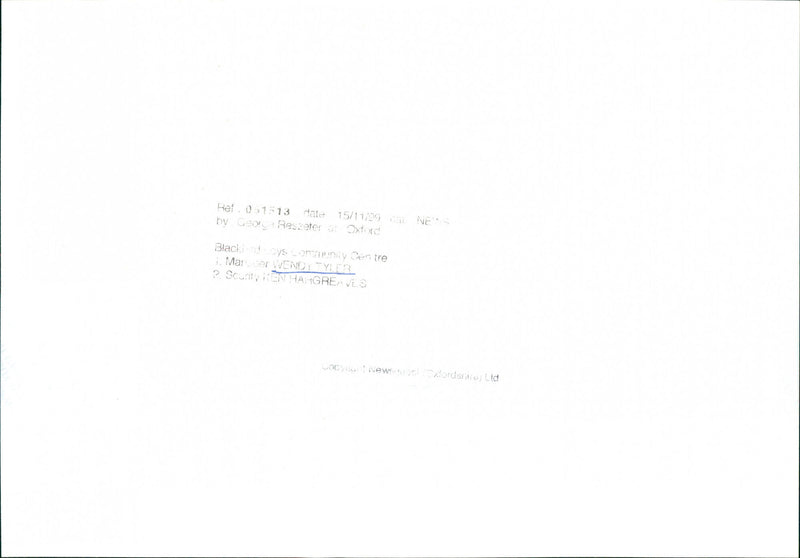 Wendy Tyler - Vintage Photograph